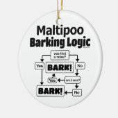 Maltipoo Barking Logic Keramisch Ornament (Links)