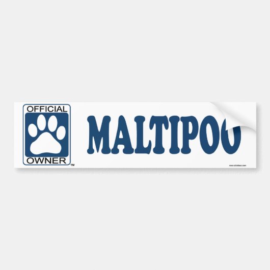 Maltipoo Blue Bumpersticker (Voorkant)