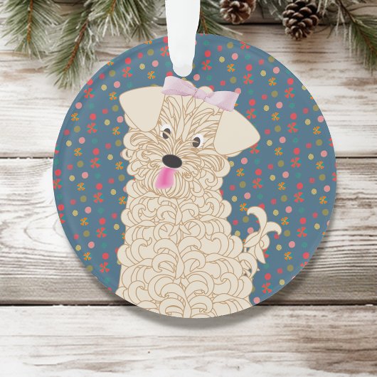 Maltipoo Chien Joyeux Noël Ornement personnalisé
