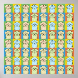Maltipoo Dog Cartoon Pop-Art Poster