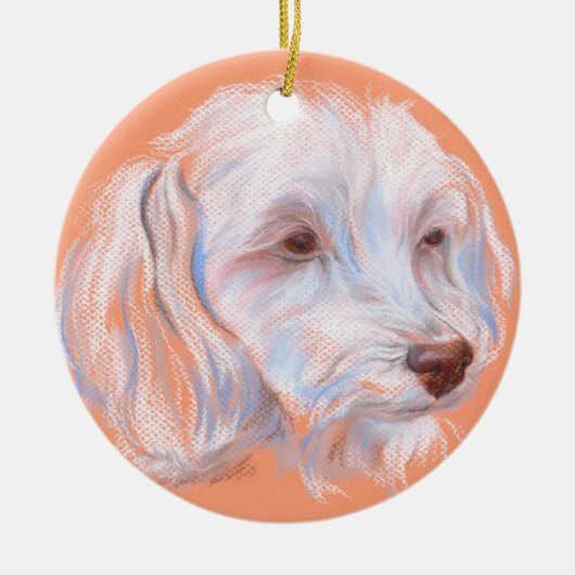 Maltipoo Dog Pastel Art Keramisch Ornament (Voorkant)