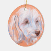 Maltipoo Dog Pastel Art Keramisch Ornament (Links)