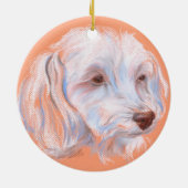Maltipoo Dog Pastel Art Keramisch Ornament (Achterkant)