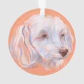 Maltipoo Dog Pastel Art Ornament (achterkant)