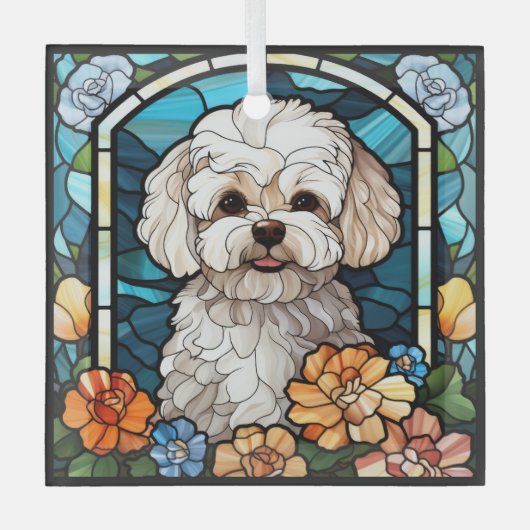 Maltipoo Dog Square Ornament (Voorkant)