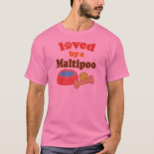 maltipoo geliefd bij t-shirt (Voorkant)