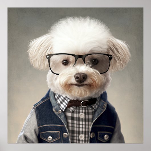 Maltipoo Hipster Dog Poster (Voorkant)