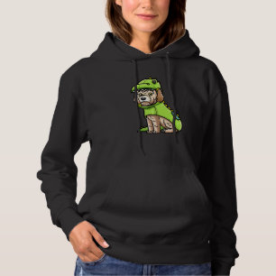 Maltipoo-hond in dinosauruspak Premium Hoodie