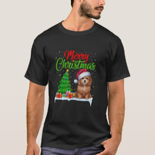 Maltipoo Hond Kerstboom Lichten Xmas Maltipoo D T-shirt