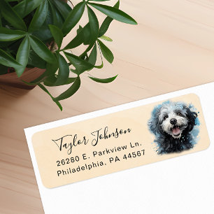 Maltipoo-hond retouradreslabel etiket