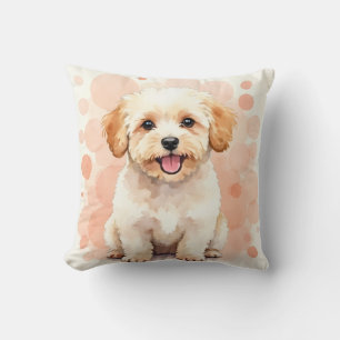Maltipoo-waterverf bubbelclusterkunst kussen