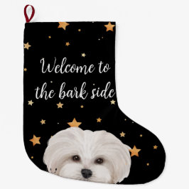 Maltipoo Welkom bij de Bark Side Funny Dog Grote Kerstsok