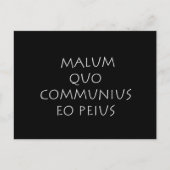 Malum quo communius eo peius briefkaart (Voorkant)