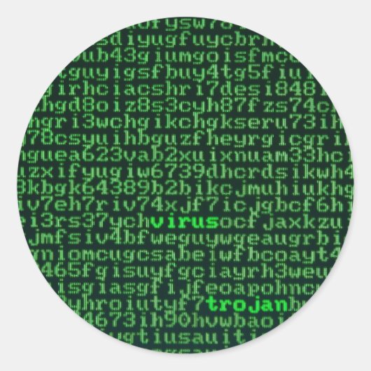 Malware Ronde Sticker (Voorkant)