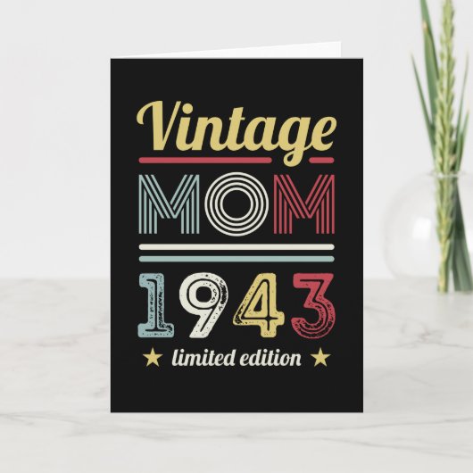 mam 1943 80th Birthday Gift Women Retro Kaart (Voorkant)