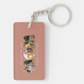 Mam 3 foto moderne elegante terracotta moederdag sleutelhanger (achterkant)