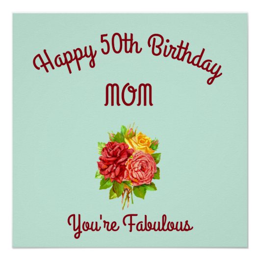 Mam 50th Birthday Perfect Poster (Voorkant)