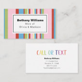 Mam afspeeldatum Eenvoudige kleurige aanroepkaarte Visitekaartje (Voorkant / Achterkant)