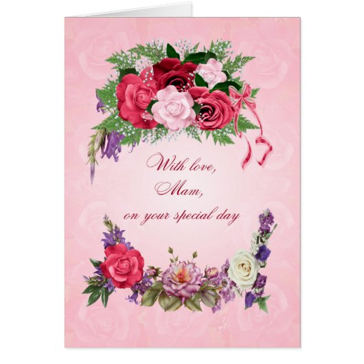 Mam Anniversaire De magnifiques Roses (Devant)