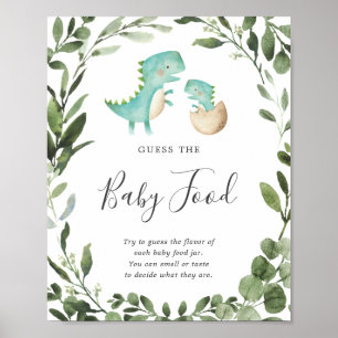 Mam Baby Dinosaur Baby shower raadt het Baby voeds Poster