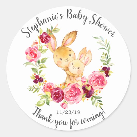 Mam & Baby Konijnendouche Favor Sticker (Voorkant)