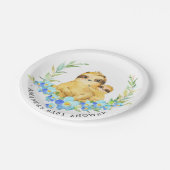 Mam & Baby Sloth Boys Baby shower 7" Bord (Gekanteld)