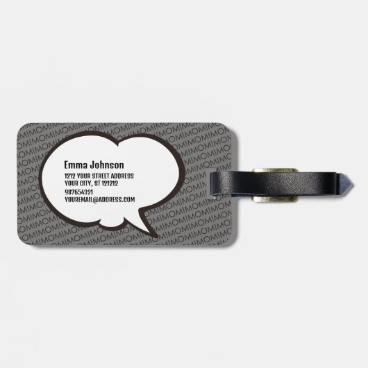 MAM! Bagage label. Comic Version reizen label Bagagelabel (Achterkant horizontaal)