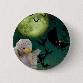 Mam, Bat en Moon Halloween Ronde Button 5,7 Cm