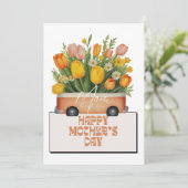 Mam, bedankt perzik boeket Moederdag Kaart (Staand voorkant)