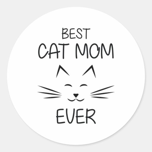 Mam - Beste katmam ooit Ronde Sticker (Voorkant)