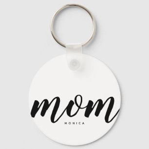 Mam Black & White Minimalist Button Key Ring Sleutelhanger