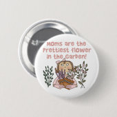 Mam Bloem in de tuin Ronde Button 5,7 Cm (Voorkant /achterkant)