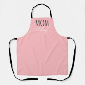 Mam Blush Pink White Script Chef Schort (Voorkant)