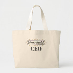 Mam Boss Cadeauverblijf thuis Mam Husehold CEO Cad Grote Tote Bag