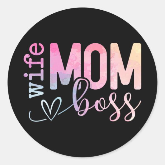 Mam Boss Funny Moederdag Ronde Sticker (Voorkant)
