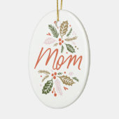 Mam Bright Holly kerstfoto Keramisch Ornament (Links)