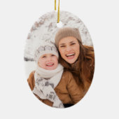 Mam Bright Holly kerstfoto Keramisch Ornament (Achterkant)