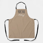 Mam Chef Modern Beige Brown White Script Kitchen Schort (Voorkant)