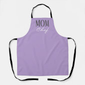 Mam Chef Modern Lavender Paarse Script Kitchen Schort (Voorkant)