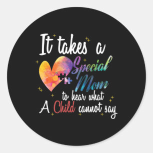 Mam Child Love Puzzle Inspirerend Autism Awarene Ronde Sticker