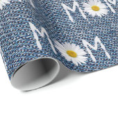 Mam Daisy on Blue Denim Wrapping Paper Cadeaupapier (Rol Hoek)