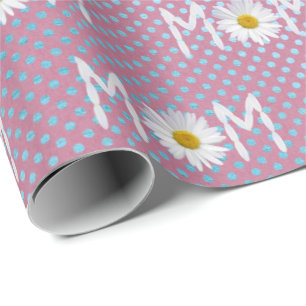 Mam Daisy over poka Dots Wrapping Paper Cadeaupapier
