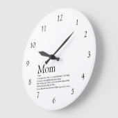 Mam Definition Quote Modern Black en White Large Grote Klok (Hoek)