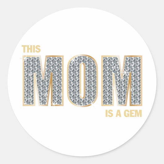 Mam Diamonds Ronde Sticker (Voorkant)