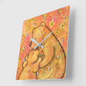 Mam en Baby Beer - Moederdag - Tekst toevoegen / N Vierkante Klok (Hoek)