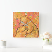 Mam en Baby Beer - Moederdag - Tekst toevoegen / N Vierkante Klok (Huis)