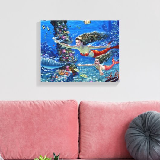 mam en baby canvas afdruk (Insitu (Woonkamer))