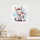 Mam en Baby Donkey Poster (Keuken)
