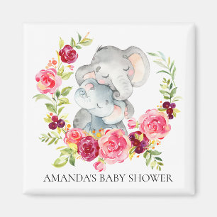 Mam en Baby Elephant Baby shower Favor Magnet Magneet