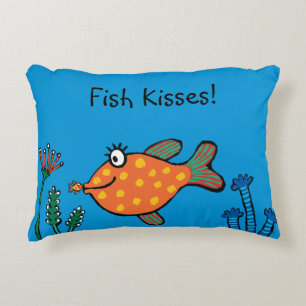 Mam en Baby Fish Kisses Decoratief Kussen